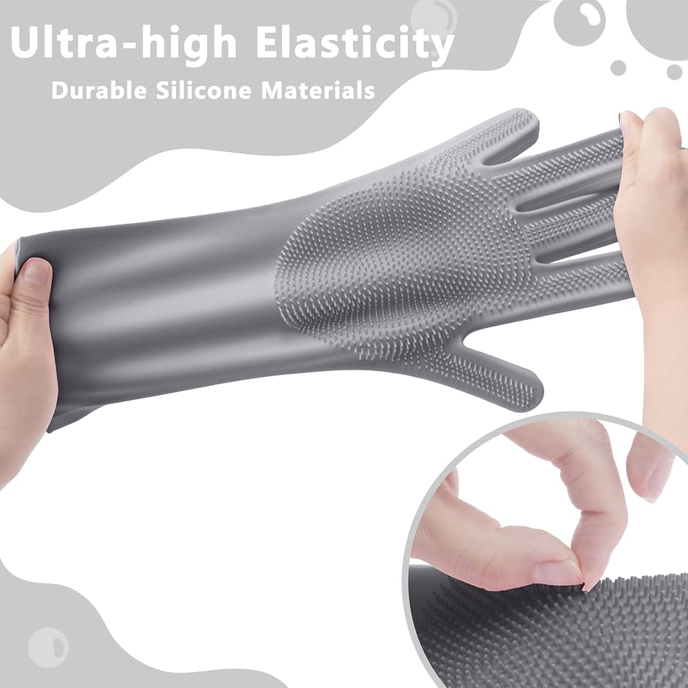 Pet Grooming Gloves-Heat Resistant Dog Washing Gloves with High-Density