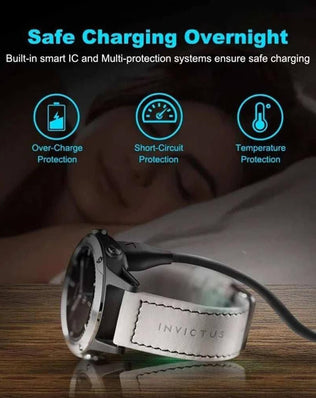 Problems Solved Garmin charger compatible with Garmin smartwatches, featuring a compact design and secure connector for reliable charging.