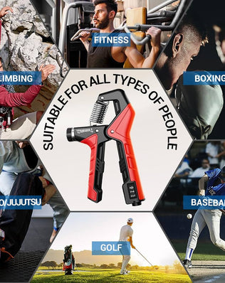 Problems Solved hand grip strengthener and forearm exerciser displaying adjustable grip resistance and ergonomic design for hand training.