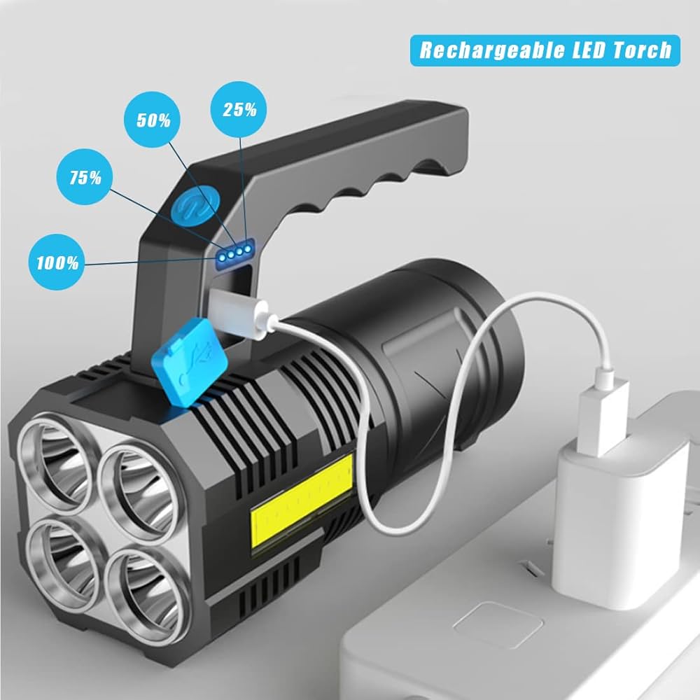 LED Flashlight Torch
Rechargeable COB Spotlight Lantern Work