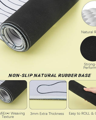 Large Problems Solved topographic contour gaming mouse pad, extended XL mousemat with detailed terrain design and smooth surface.