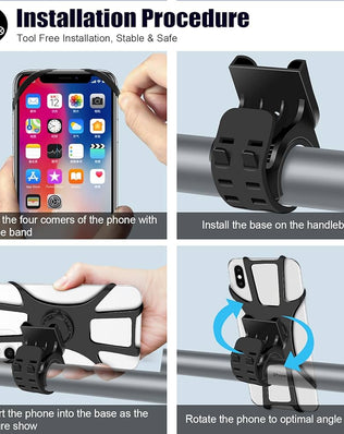 Problems Solved detachable bike phone holder mounted on a bicycle, universal motorcycle cell phone mount with 360º rotation.