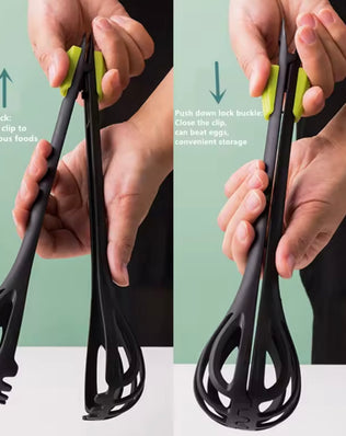 Multifunctional Egg Beater Whisk Milk Pasta Tongs Food Clips Mixer Manual Stirrer - Problems Solved