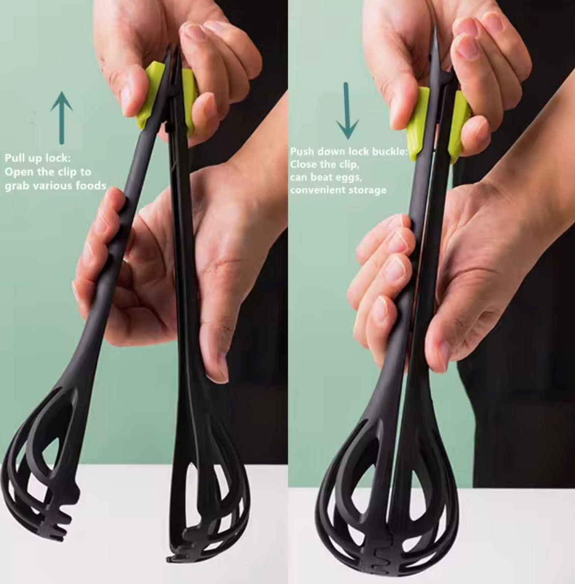 Multifunctional Egg Beater Whisk Milk Pasta Tongs Food Clips Mixer Manual Stirrer - Problems Solved