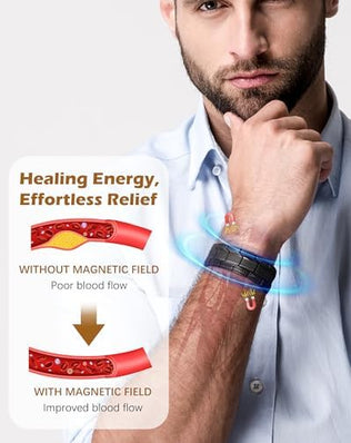 99.99% Soild Copper Magnetic Bracelets for Men,3X Ultra Strength Magnets(3500 Gauss)