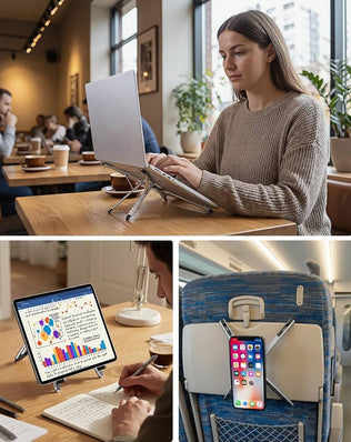 Portable Laptop Stand for Desk, Foldable Adjustable Computer Riser