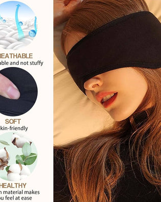Problems Solved cotton sleep mask with ear plugs, adjustable eye mask for blocking light and enhancing sleep comfort
