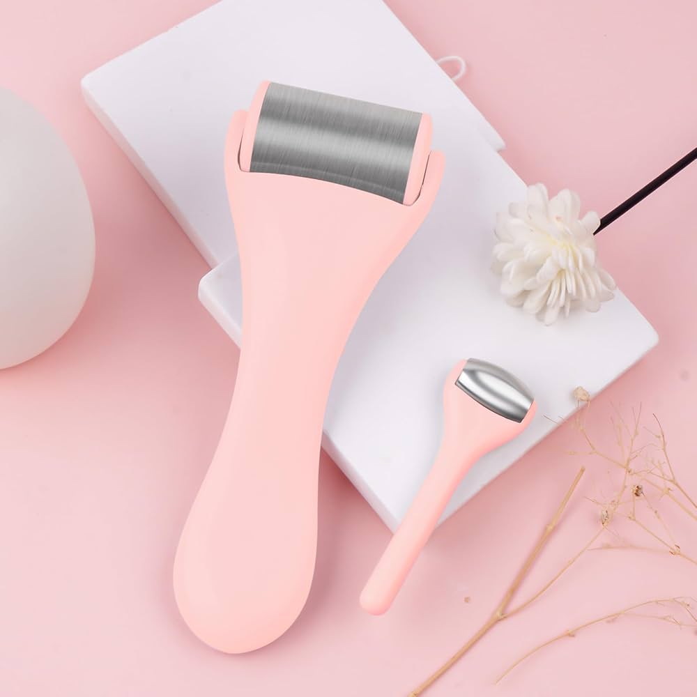 Ice Roller for Face and Eye 2 Pcs, Face Roller Skin Care for Puffiness, Migraine, Pain Relief