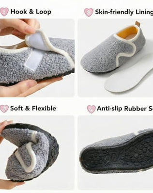 Solshine Women's Plush Closed Slippers Warm Non-Slip Slippers, gray, 40/41 EU