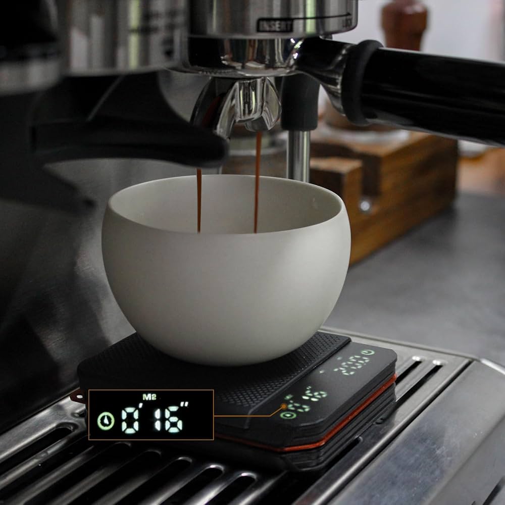 Problems Solved coffee scales with 3 modes, 0.1g precision, mini size, and timer for accurate coffee measurement.