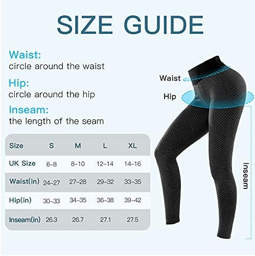 Women’s high waisted gym leggings with tummy control and butt lift design, by Problems Solved, showing a close-up of the stretch fabric.
