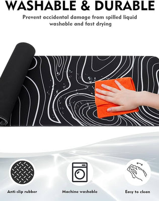 Problems Solved XXL gaming mouse mat with large 800x300mm surface, non-slip rubber base, ideal for desk and gaming setups