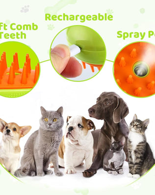 Steamy 3-in-1 Cat Steam Brush Self-Cleaning for Dogs & Cats, Massage Comb