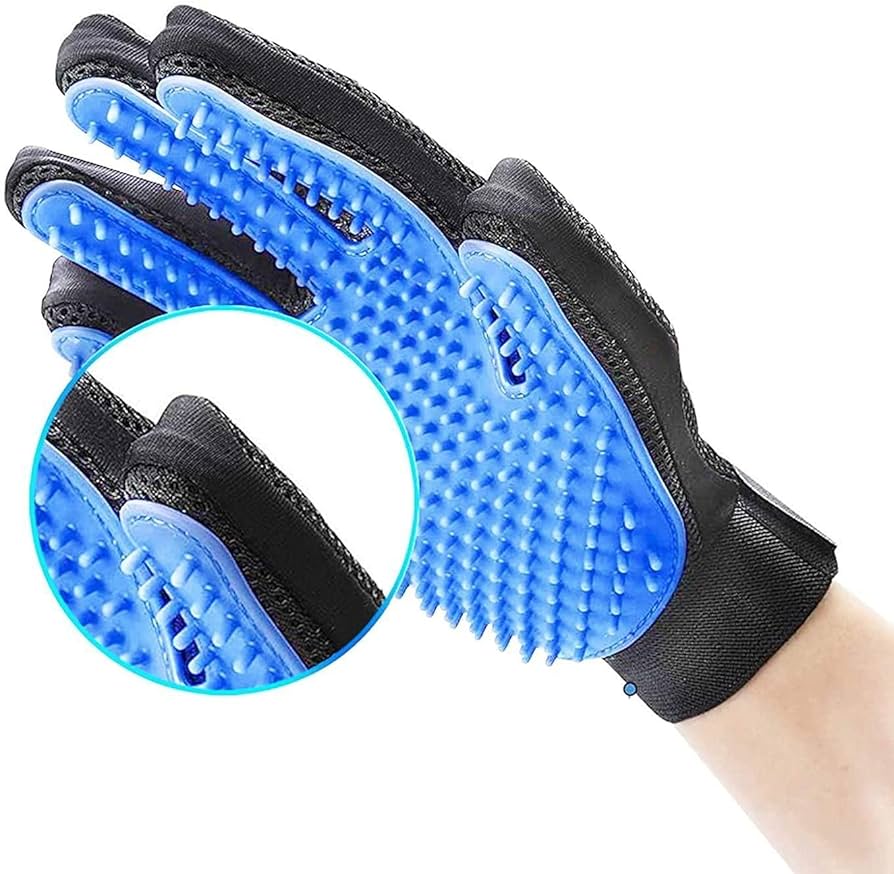 Pet Grooming Glove, Gentle Hair Removal and Efficient Massage for Dogs, Cats