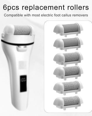 6pcs Replacement Roller Refill Heads, Pedicure Foot File Replacement Roller Refills
