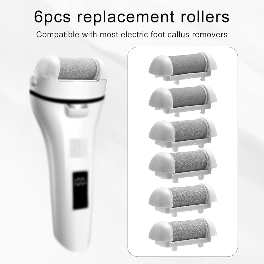 6pcs Replacement Roller Refill Heads, Pedicure Foot File Replacement Roller Refills