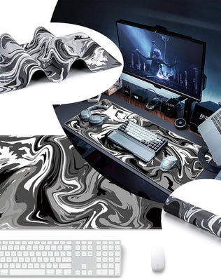 Problems Solved large extended mouse mat desk pad with stitched edges and non-slip rubber base, 70x30cm for smooth, secure use