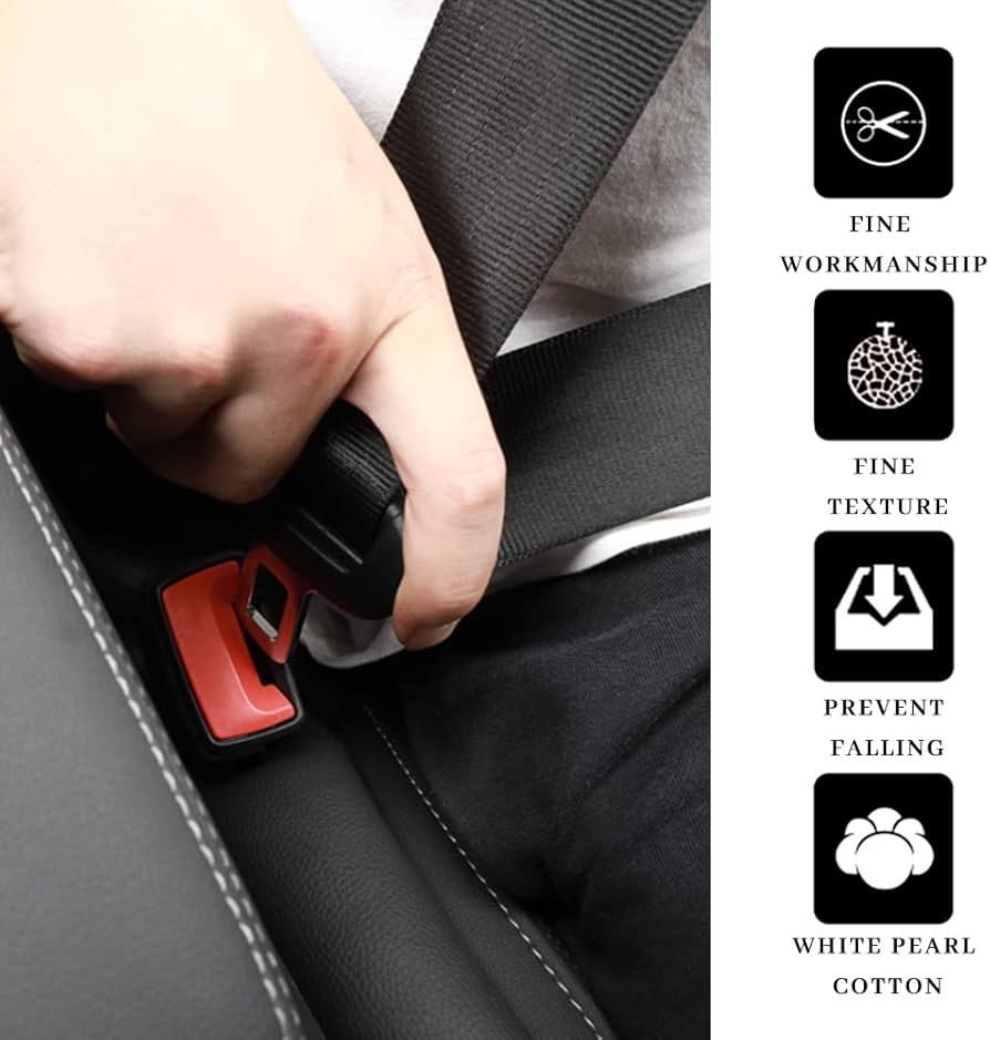 2 Piece Car Seat Gap Plug, Car Seat Gap Filler, Gap Filler Car Gap, Black, 46 x 7 cm