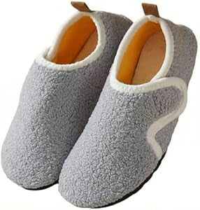 Solshine Women's Plush Closed Slippers Warm Non-Slip Slippers, gray, 40/41 EU