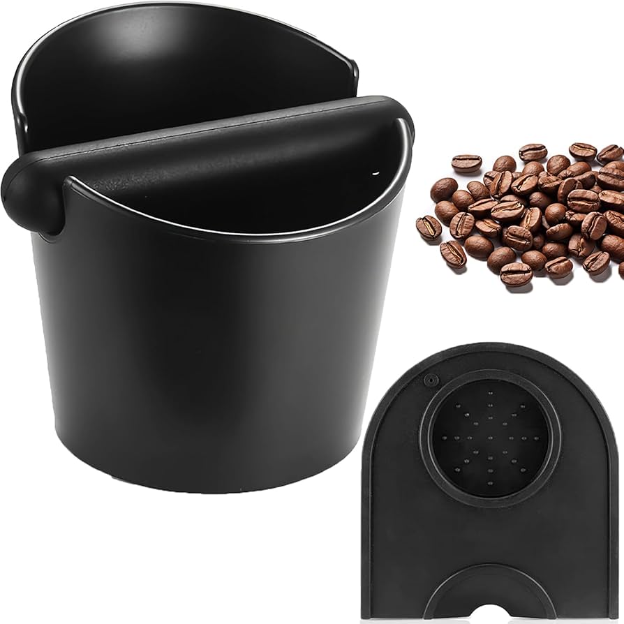 Problems Solved Coffee Knock Box for espresso machine, stainless steel coffee bin for used coffee grounds, kitchen coffee accessories