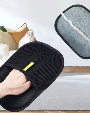 Problems Solved pet hair remover cat gloves, double-sided fur grooming gloves for cats, shown in the image.