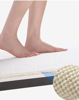 Problems Solved non-slip bath mat with loofah texture, 60x90cm inside shower for safety and comfort.