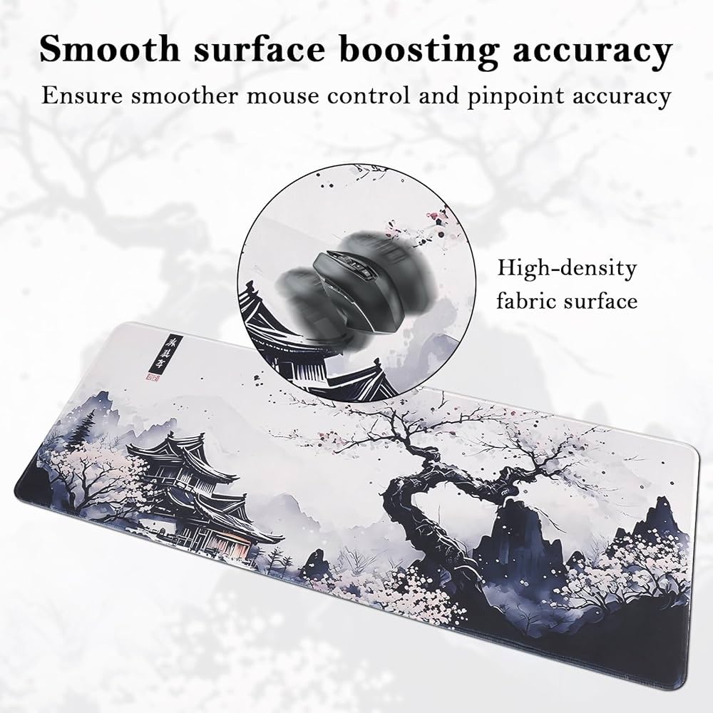 Problems Solved non-slip gaming mouse pad, 80x30cm waterproof extended mouse mat with anti-slip base and smooth surface.