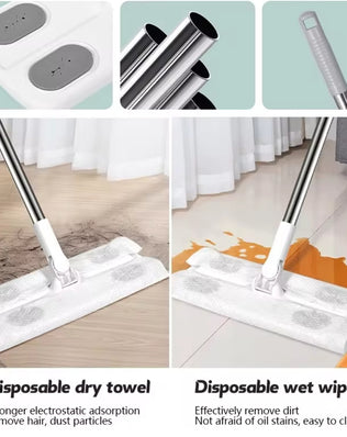Electrostatic Flat Mop Rotatable Disposable Wash-free Mop - Problems Solved