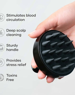 Head Massager with Medical-Grade Silicone Bristles | Hair Massager for Hair Growth