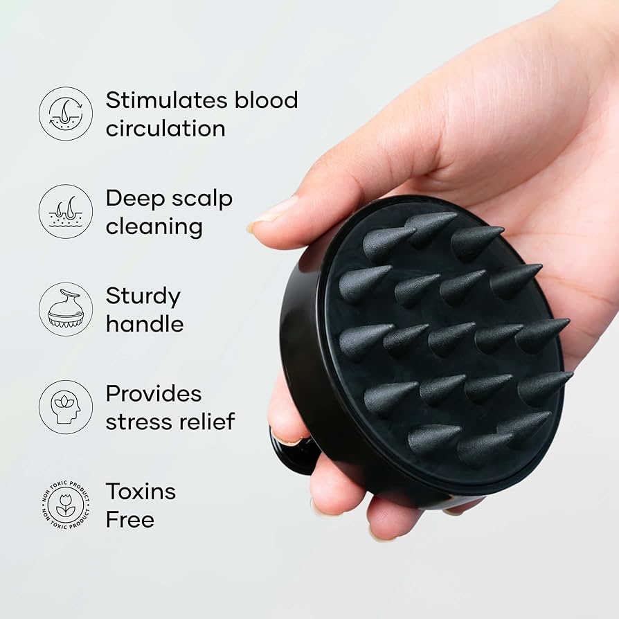 Head Massager with Medical-Grade Silicone Bristles | Hair Massager for Hair Growth