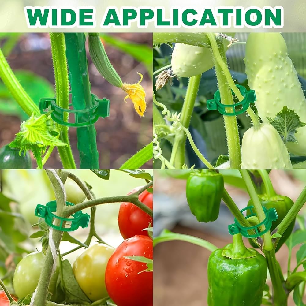 Pack of 100 Plant Support Clips, Garden Plant Support, Plant Clips for Climbing Plants