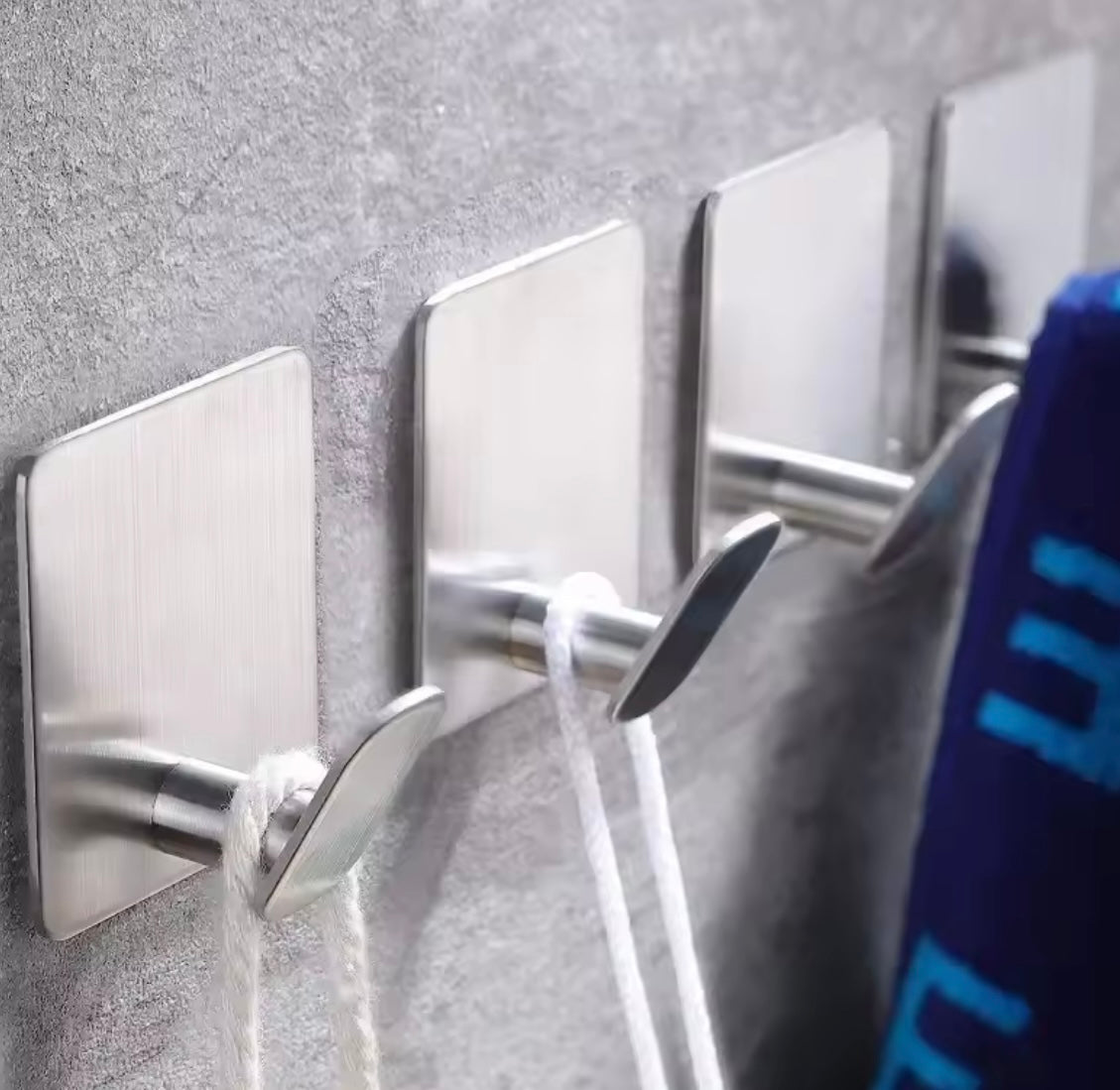 4PCS Stainless Steel Bathroom Robe Hooks Adhesive Wall Hook - Problems Solved