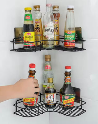 No-Drill Wall-Mounted Bathroom Triangle Corner Shelf 2PCS - Problems Solved