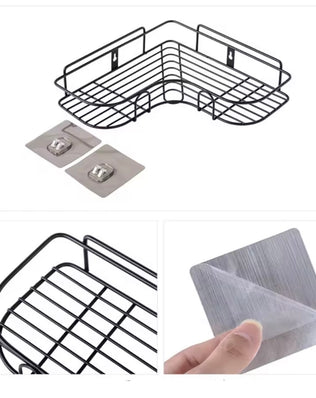 No-Drill Wall-Mounted Bathroom Triangle Corner Shelf 2PCS - Problems Solved