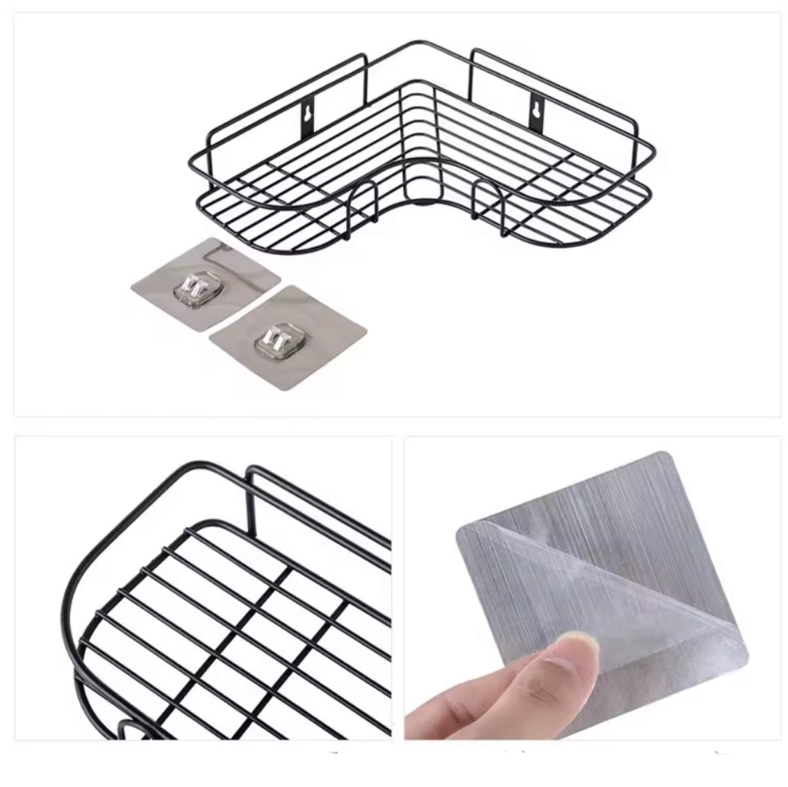 No-Drill Wall-Mounted Bathroom Triangle Corner Shelf 2PCS - Problems Solved