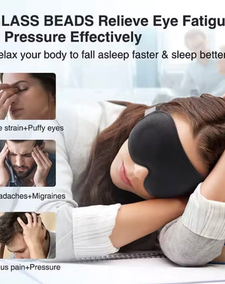 Problems Solved 3D weighted sleep mask for women and men, blocks light for restful sleep, comfortable eye mask for relaxation.