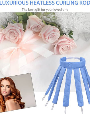 No Heat Hair Curlers for Long Hair, Soft Sleeping Overnight Silk Ribbon Hair Rollers Lazy