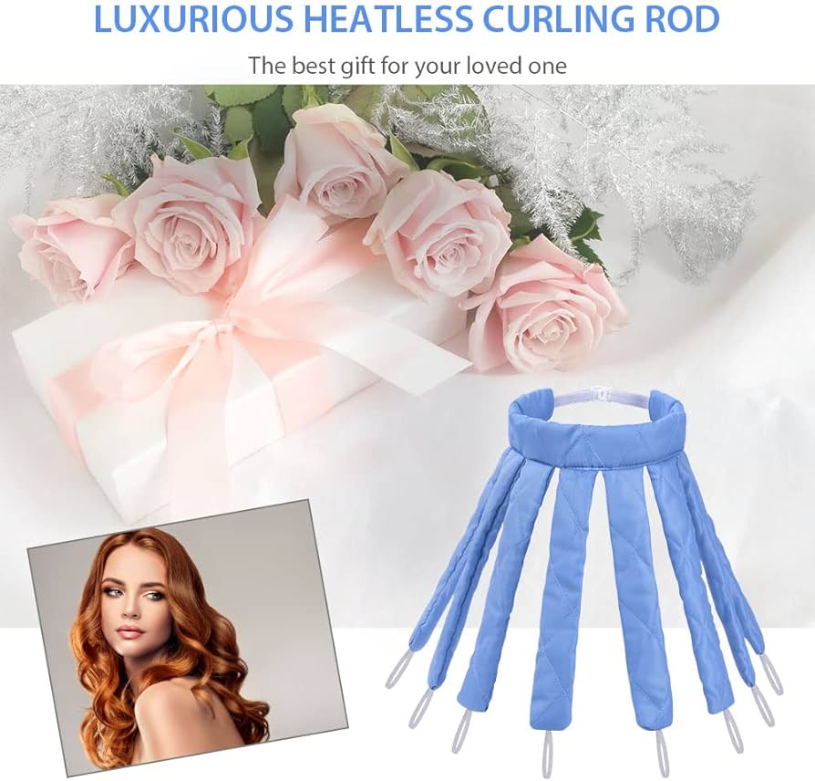 No Heat Hair Curlers for Long Hair, Soft Sleeping Overnight Silk Ribbon Hair Rollers Lazy