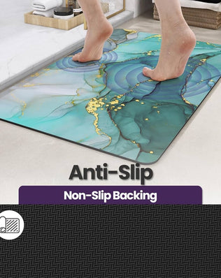 Problems Solved non-slip bath mat, 40x60 cm, super absorbent quick-drying bathroom shower mat with textured surface