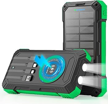 Problems Solved solar power bank with dual USB ports, LED flashlight, and compass for portable outdoor charging.