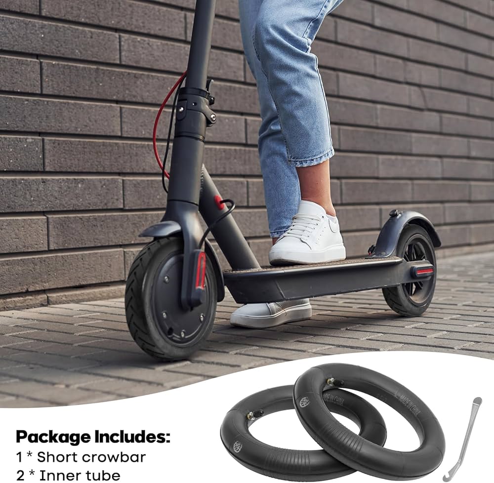 Problems Solved 8.5 inch electric scooter inner tube, 2-pack, compatible with various scooter models, shown inflated and ready for install.