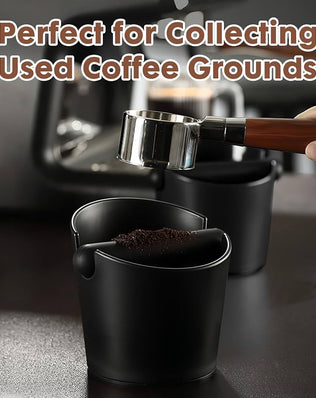 Problems Solved Coffee Knock Box for espresso, coffee machine accessories, sturdy coffee bin for used coffee grounds.