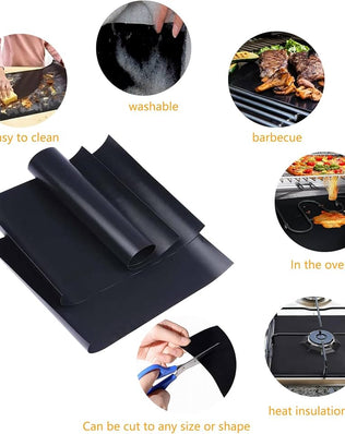 Pack of 4 Geebymol Oven Liner, Oven Liners for Fan Assisted Ovens, Non Stick BBQ