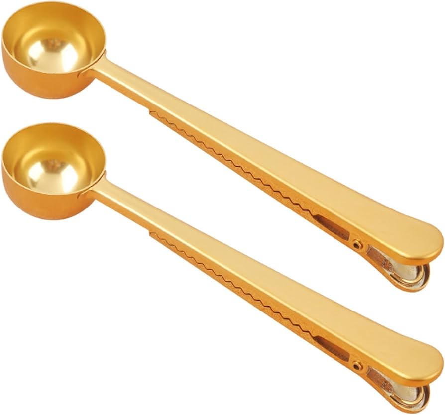Angel mall Coffee Scoop, Stainless Steel Golden Multi function coffee spoon