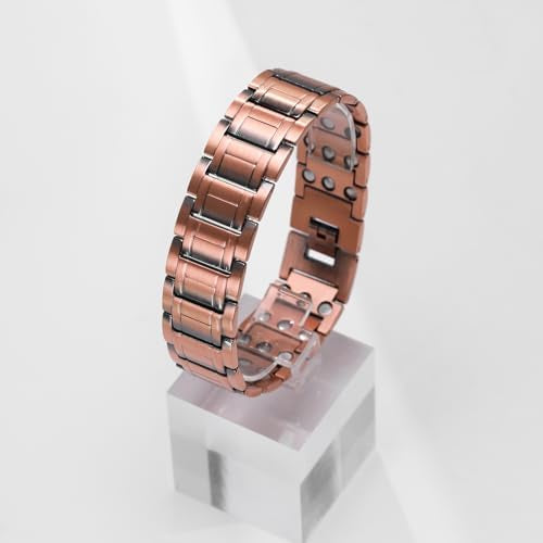 Copper magnetic bracelet for men by Problems Solved, featuring a sleek design with strong magnets and 99% pure copper.