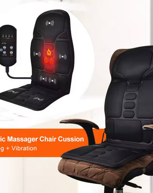 Massager Chair Pad Electric Heating Vibrating Cervical Neck Back Body Cushion - Problems Solved