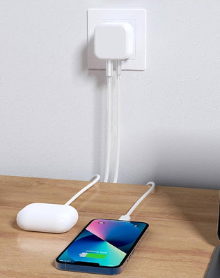 Problems Solved 20W USB C fast charger plug for iPhone, UK version, with USB C connector and compact design.