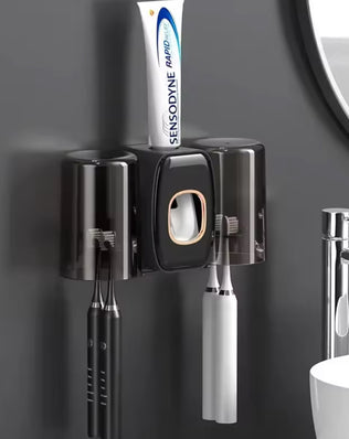 Toothbrush Holder With Cup Holder Toothpaste Dispenser Without Drilling - Problems Solved
