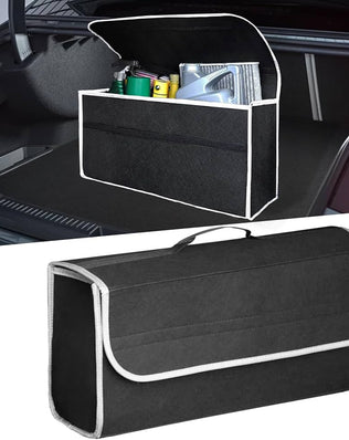 Car Boot Organiser Bag, Foldable Car Boot Organiser Storage, Anti Slip Felt Trunk