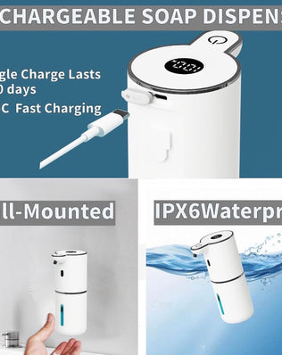 Problems Solved automatic touchless foaming soap dispenser with 6 adjustable levels, sleek design, and sensor for hands-free use